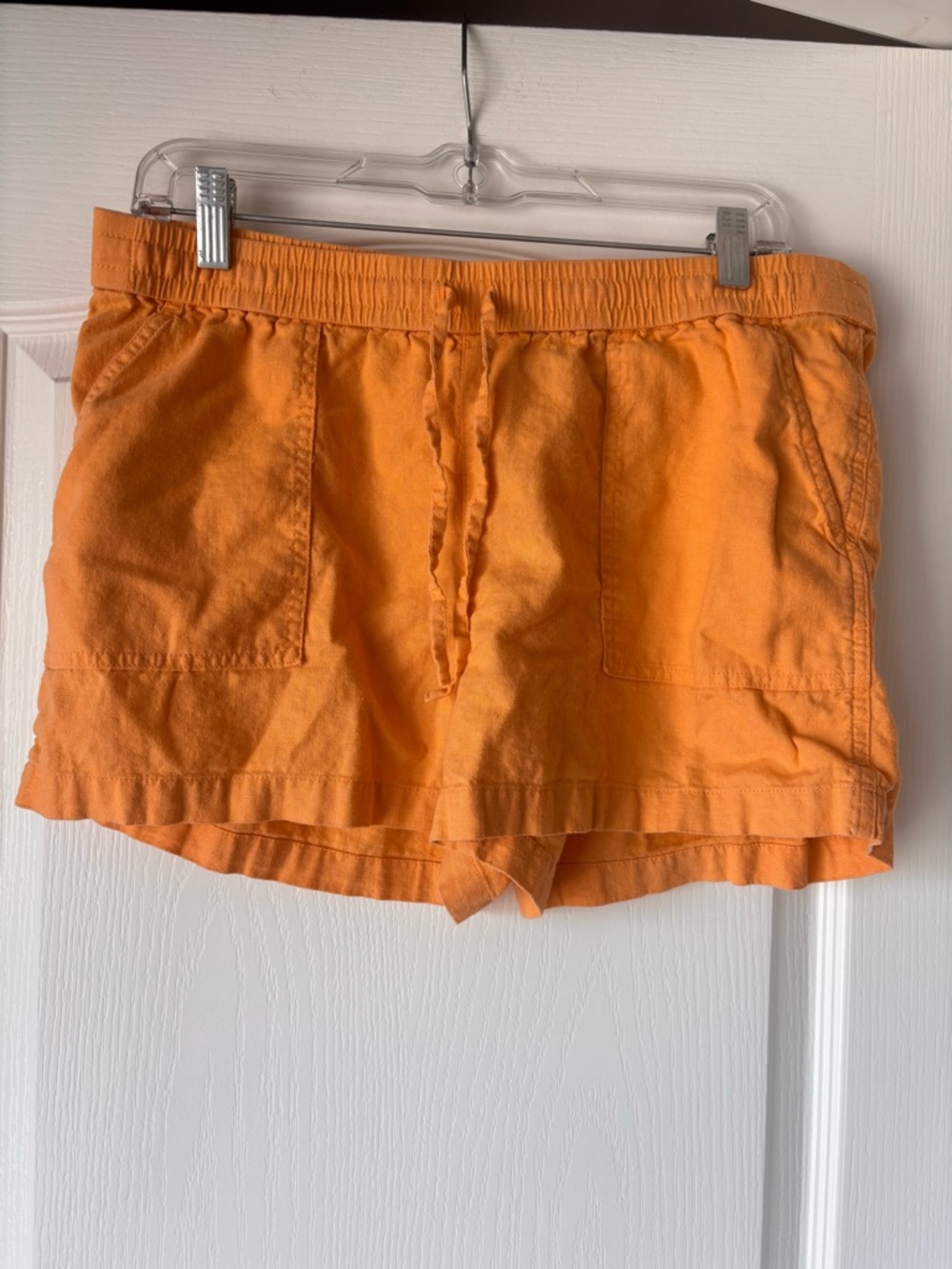 J. Crew Drawstring Linen Blend Shorts Orange women’s size medium